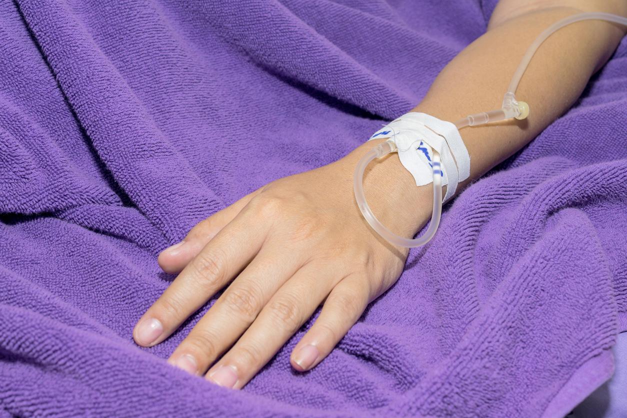 A person getting an IV Hydration therapy treatment.
